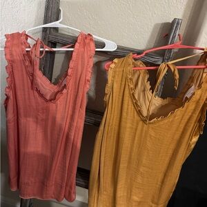 (Set of 4) LC Lauren Conrad Ruffled Sleeveless Tops